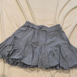 Women's gray-Blue Ruffle Mini Skirt